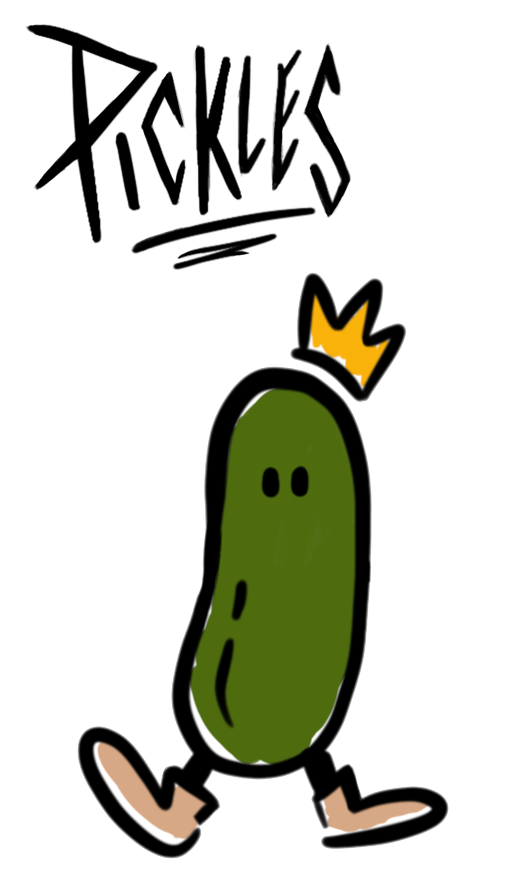 Pickles character and wordmark